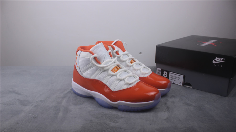 New Air Jordan 11 Florida White Orange Shoes - Click Image to Close